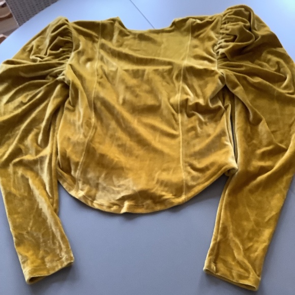 Tag on Free People gold velvet top medium - Picture 1 of 3